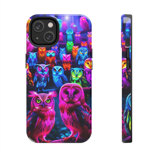 Neon Night Hootenanny. NEON Owls Tough Phone Case