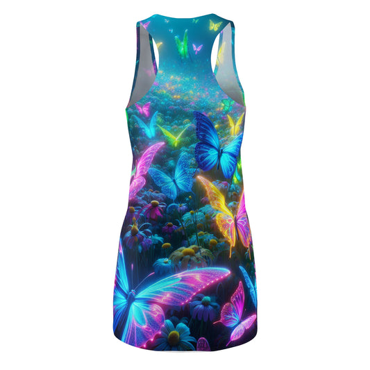 Neon Butterfly Flutter. Neon Butterflies  Racerback Dress