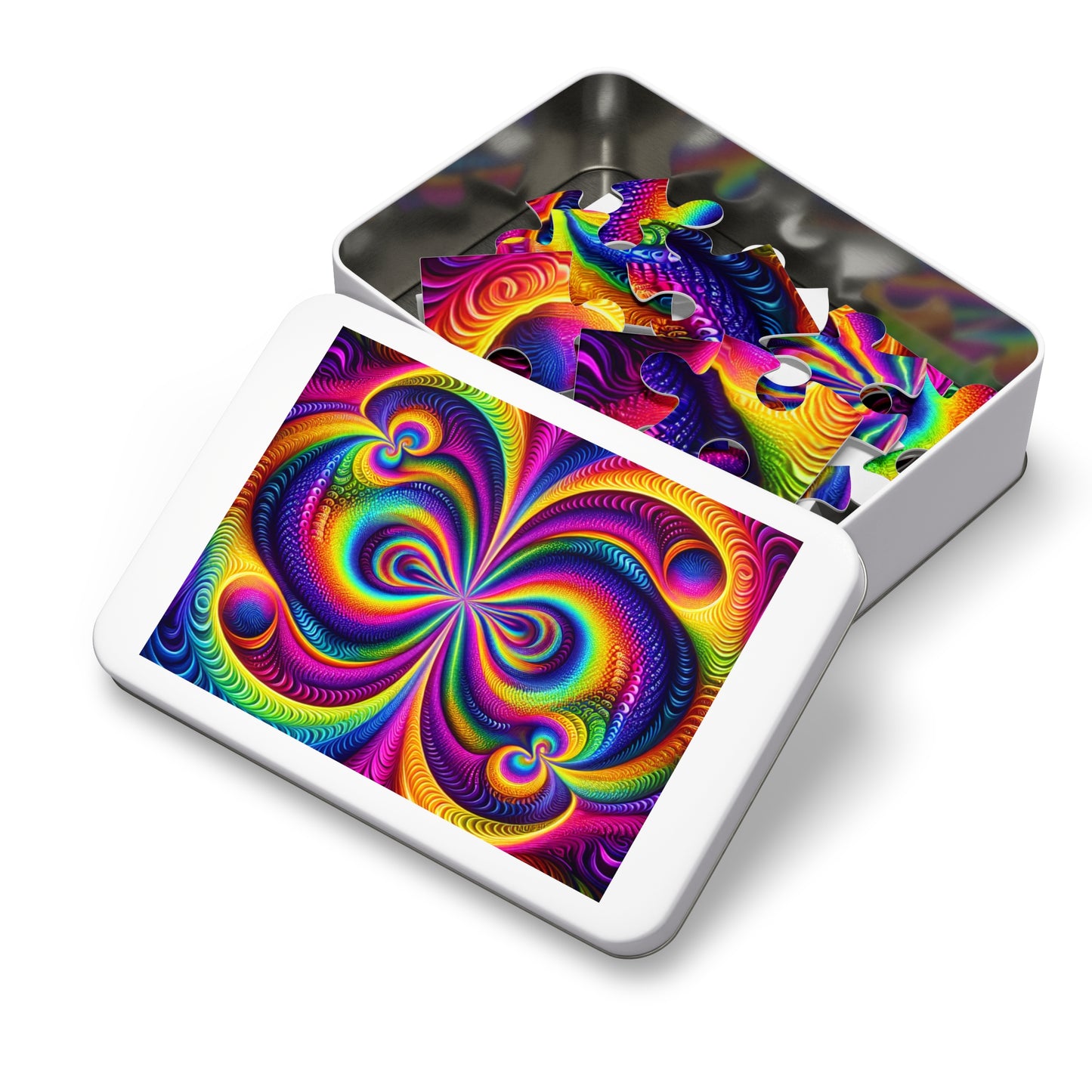 VibNeoInfinPaint - Neon Trippy Infinity Patterns Puzzle 30, 110, 252, and 1000 Pieces