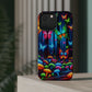 Neon Fantasia. Neon Butterflies and Mushrooms Premium Art Magsafe Magnet Tough IPhone 13 14 15 Pro Plus Max and Mini in Matte and Glossy Phone cases