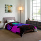 Neon Jungle Dance. Butterflies & Mushrooms Comforter Blanket