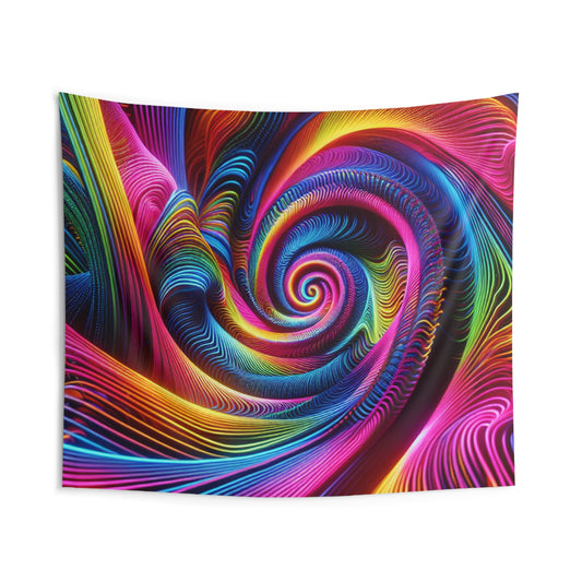 Neon Infinity Vortex Infinity Patterns Art Tapestry
