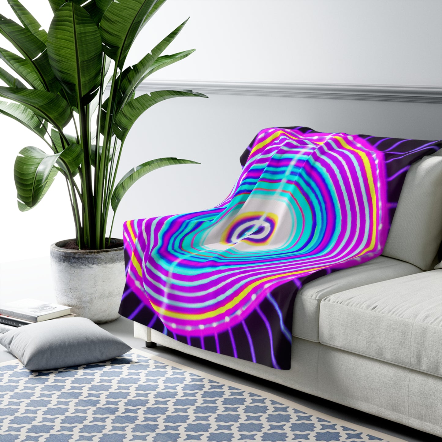Ivan da Vinci. - Trippy Infinity Patterns Sherpa Blanket