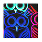 Neon Night Owls. NEON Owls Art Canvas