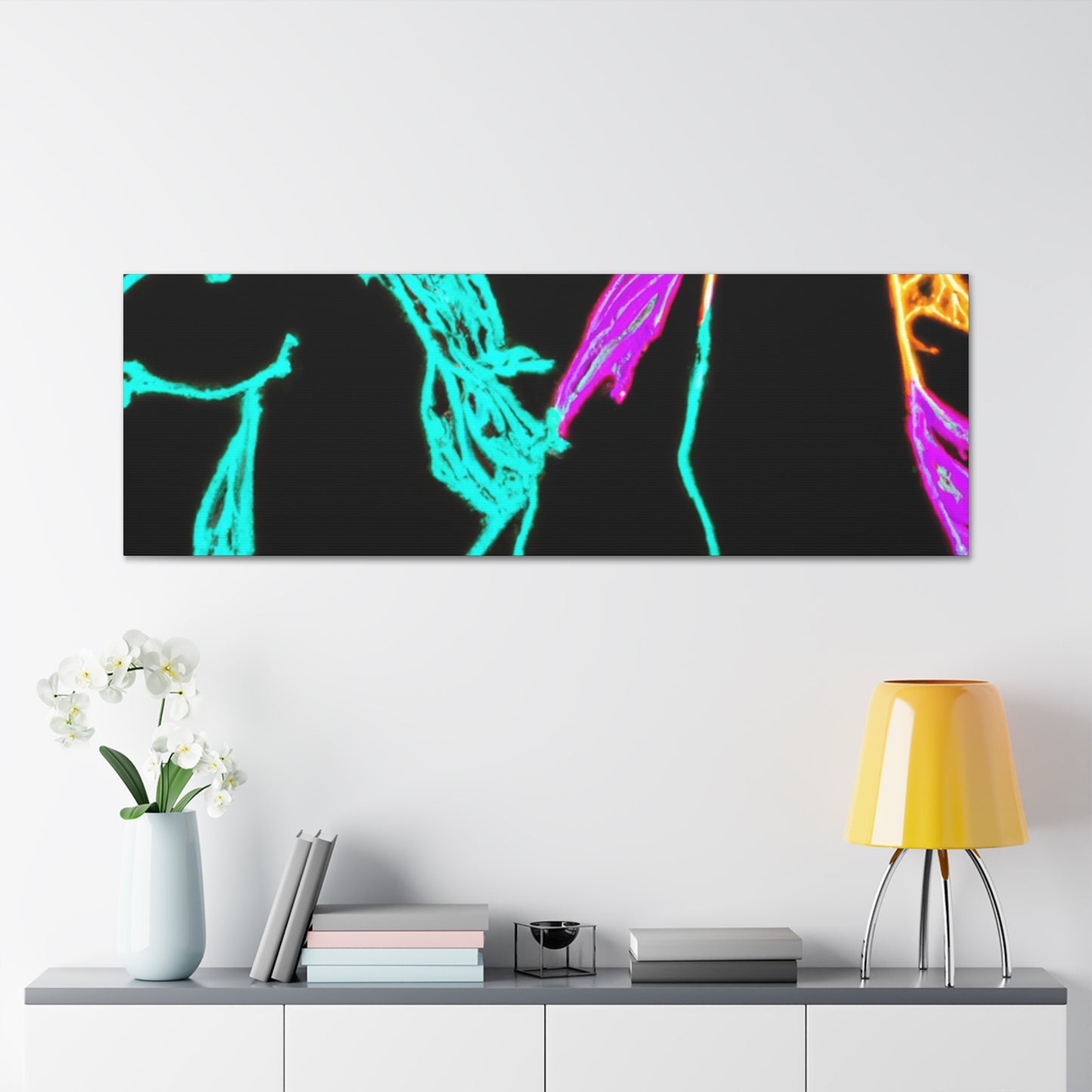 "Neon Splendour of Unicorns" NEON Unicorns Art Canvas