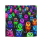 Florin da Vinci - NEON Owls Microfiber Duvet Cover