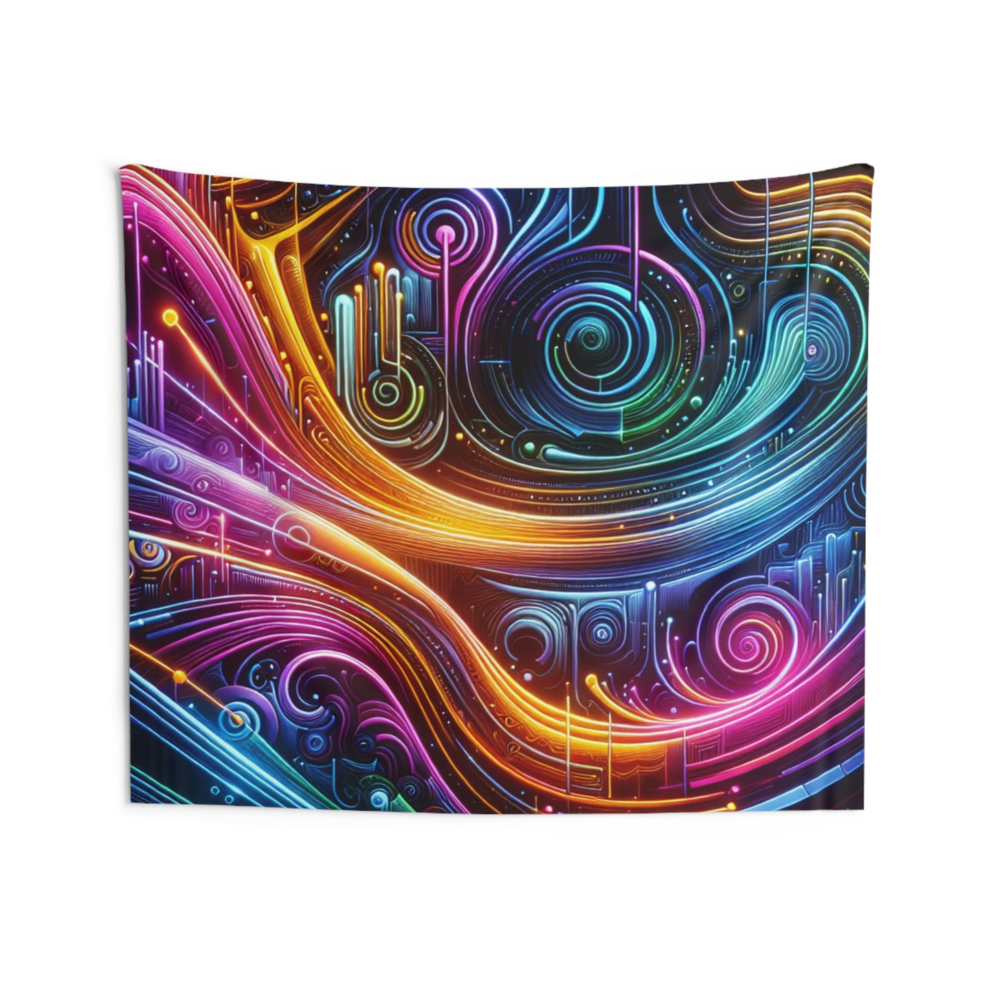Neon Infinity Illuminations. Infinity Patterns Art Tapestry