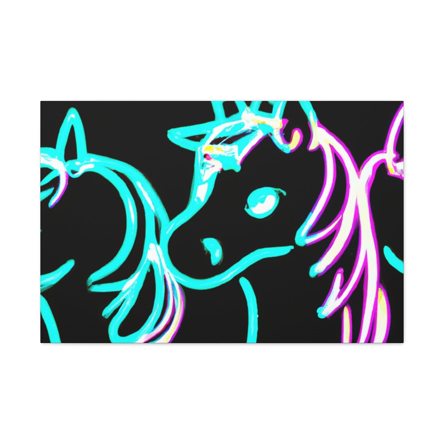 "Neon Unicorn Carnival" NEON Unicorns Art Canvas