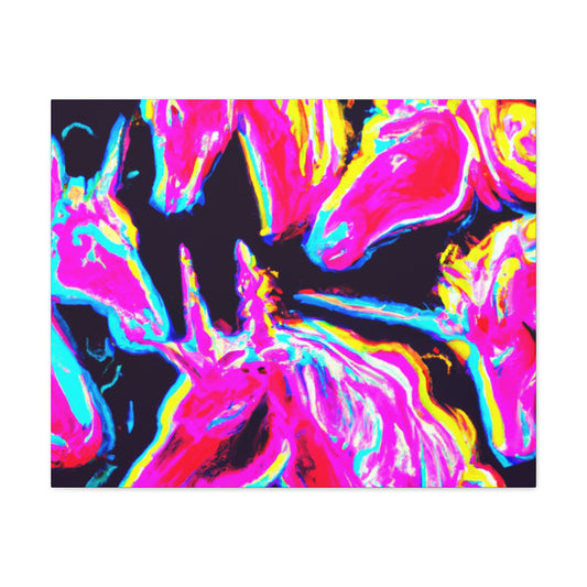 Neon Unicorn Squad. NEON Unicorns Art Canvas